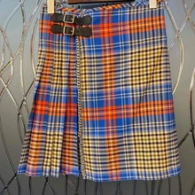 Новинка года; сезон осень-зима; Женская клетчатая юбка разных цветов с разрезом; 1115