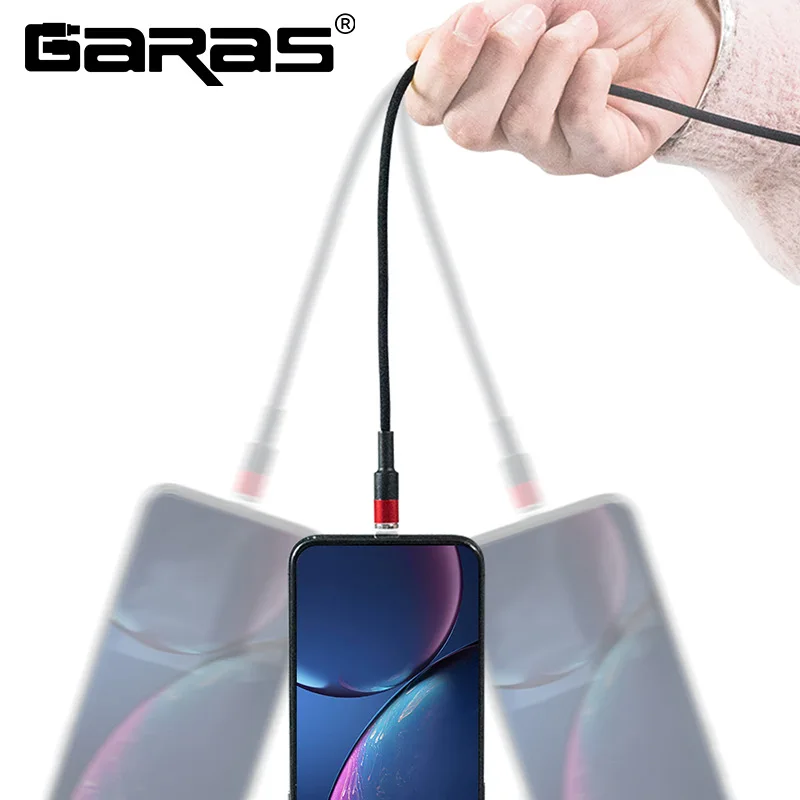 GARAS Magnetic USB Cable Adroid  Micro USB&Type C 3A Fast Charging Charger Data Cable QC3.0 Quick Charge Magnet Charger Cable