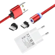 Для samsung galaxy A10 Магнитный Micro USB кабель для зарядки Honor 6C Pro 7A 8X Realme 3 USB зарядное устройство для телефона huawei Y6 Y7 Prime