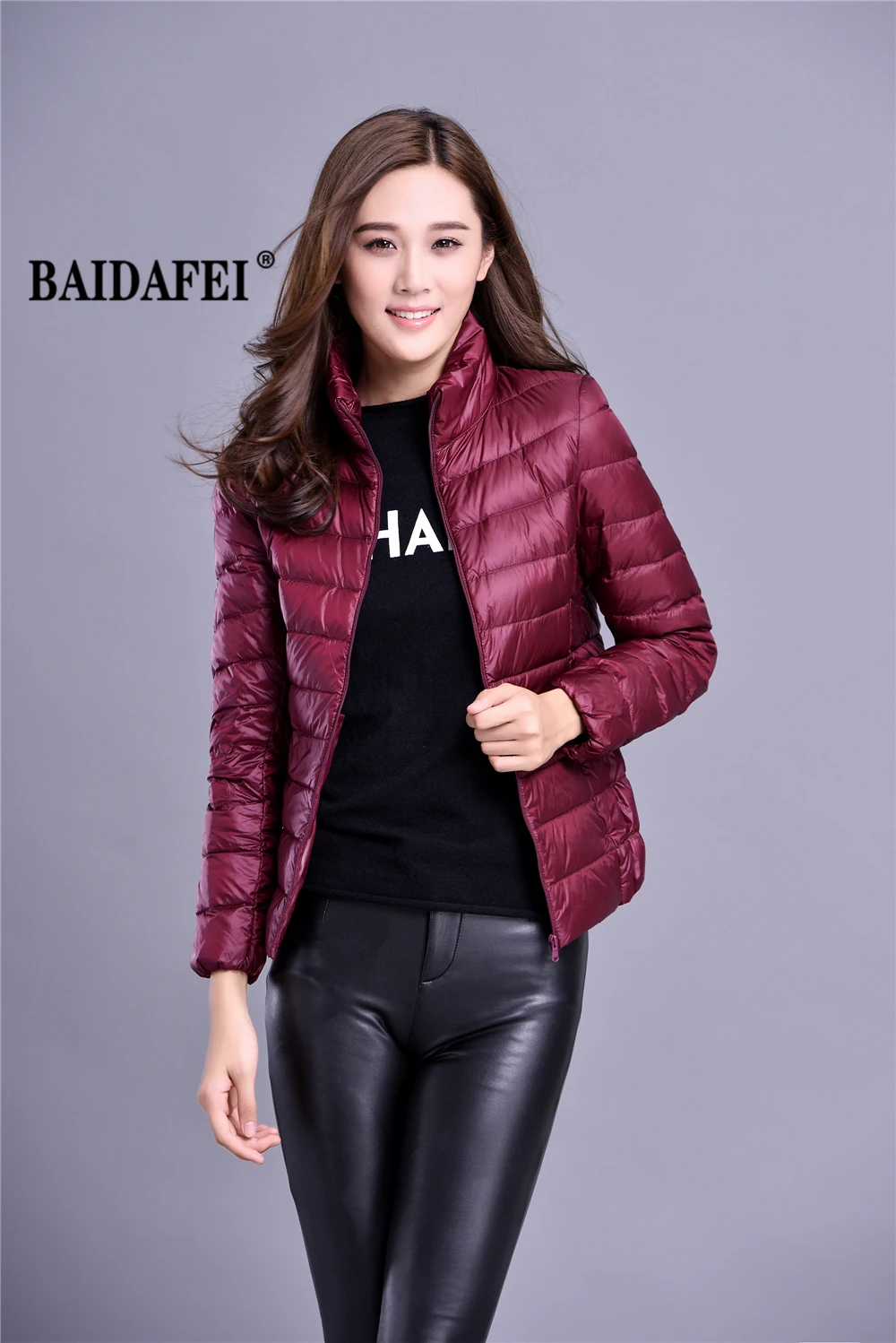 Women's Short Slim Fit Puffer Jacket 2023 New Spring Stand Collar Ultra Light Weight Portable Windproof White Duck Down Coat