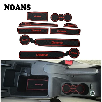 

1set For Skoda Octavia A7 A5 2 3 2007-2014 2015 2016 2017 2018 2019 Car Interior Cup Mat Door Gate Slot Pad Storage Box Mat