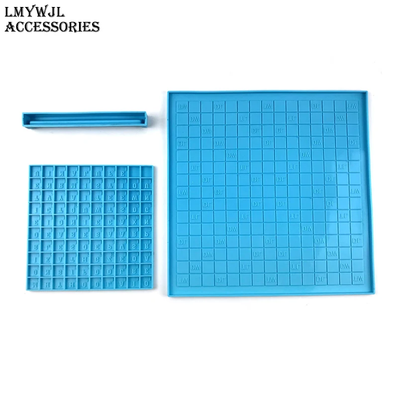 3pcs/DIY English Alphabet Spelling Word Game Chessboard Chess Pieces Silicone Molds for Resin Silicon Molds for Resin Art