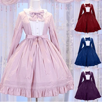 

Vintage Medieval Woman Dress Halloween Retro Victorian Renaissance Princess Lolita Bow Knot Long Sleeve Palace Party Vestido