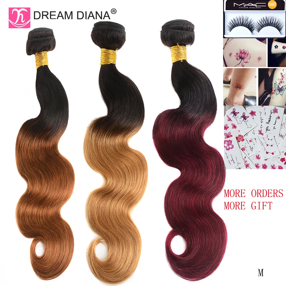 DreamDiana Two Tones Body Wave Ombre Human Hair Bundles 1B 27 30 99J Colored Human Hair M 100% Remy Malaysian Hair Weave Bundles DreamDiana Two Tones Body Wave Ombre Human Hair Bundles 1B 27 30 99J Colored Human Hair M 100% Remy Malaysian Hair Weave Bundles