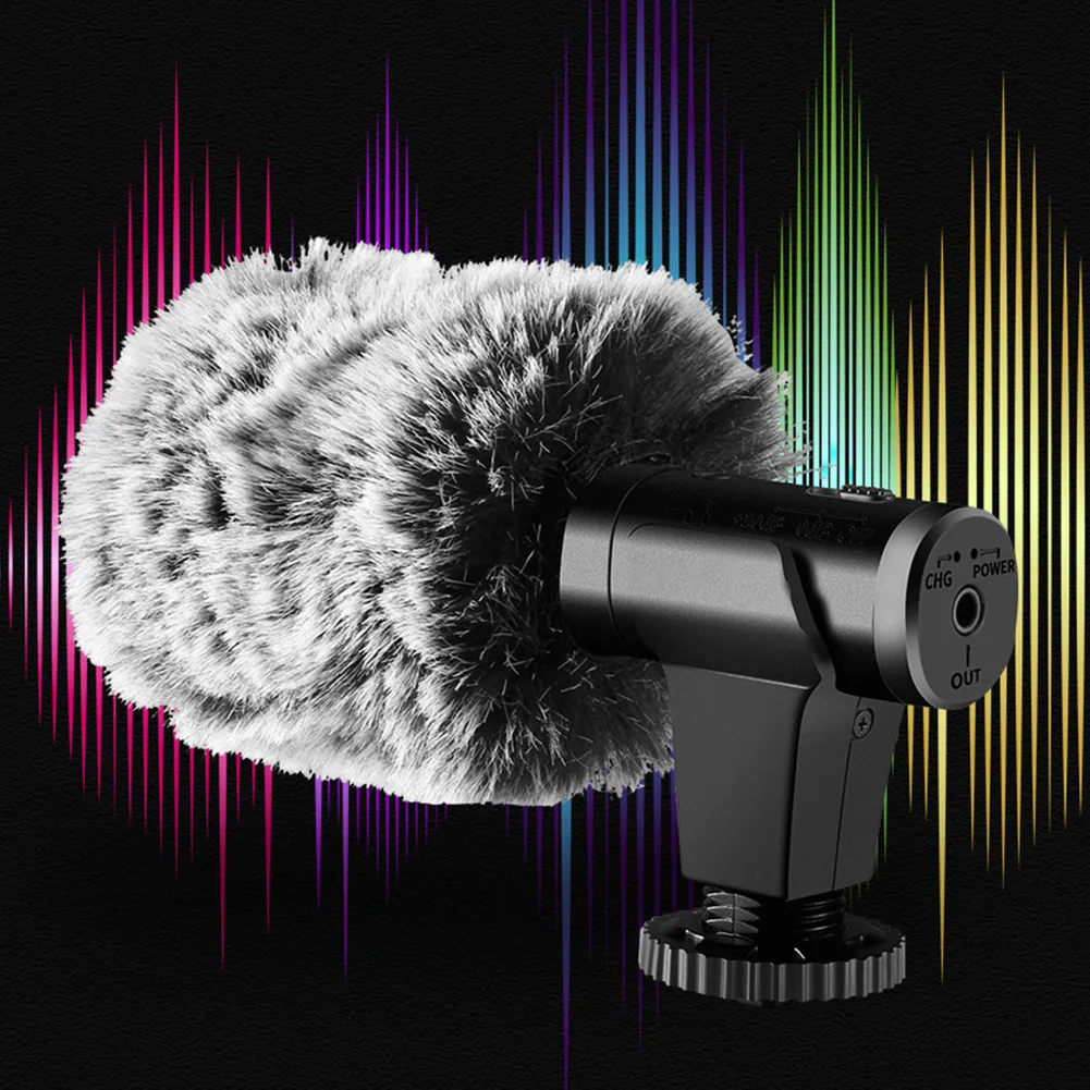 Mic 07 перезаряжаемый портативный микрофон для студии с низким уровнем шума 3,5 мм разъём пластиковый моно с ветровым стеклом Deadcat