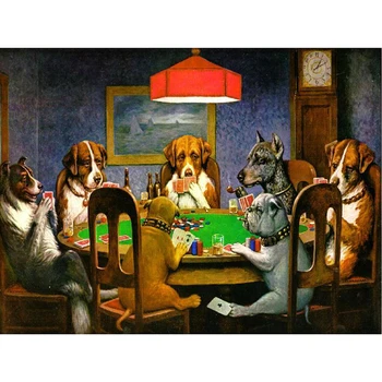 

DIY Painting By Numbers Dogs Play Poker Kit Coloring By Numbers Wall Art Acrylic Canvas Paintings Home Decoration Gift