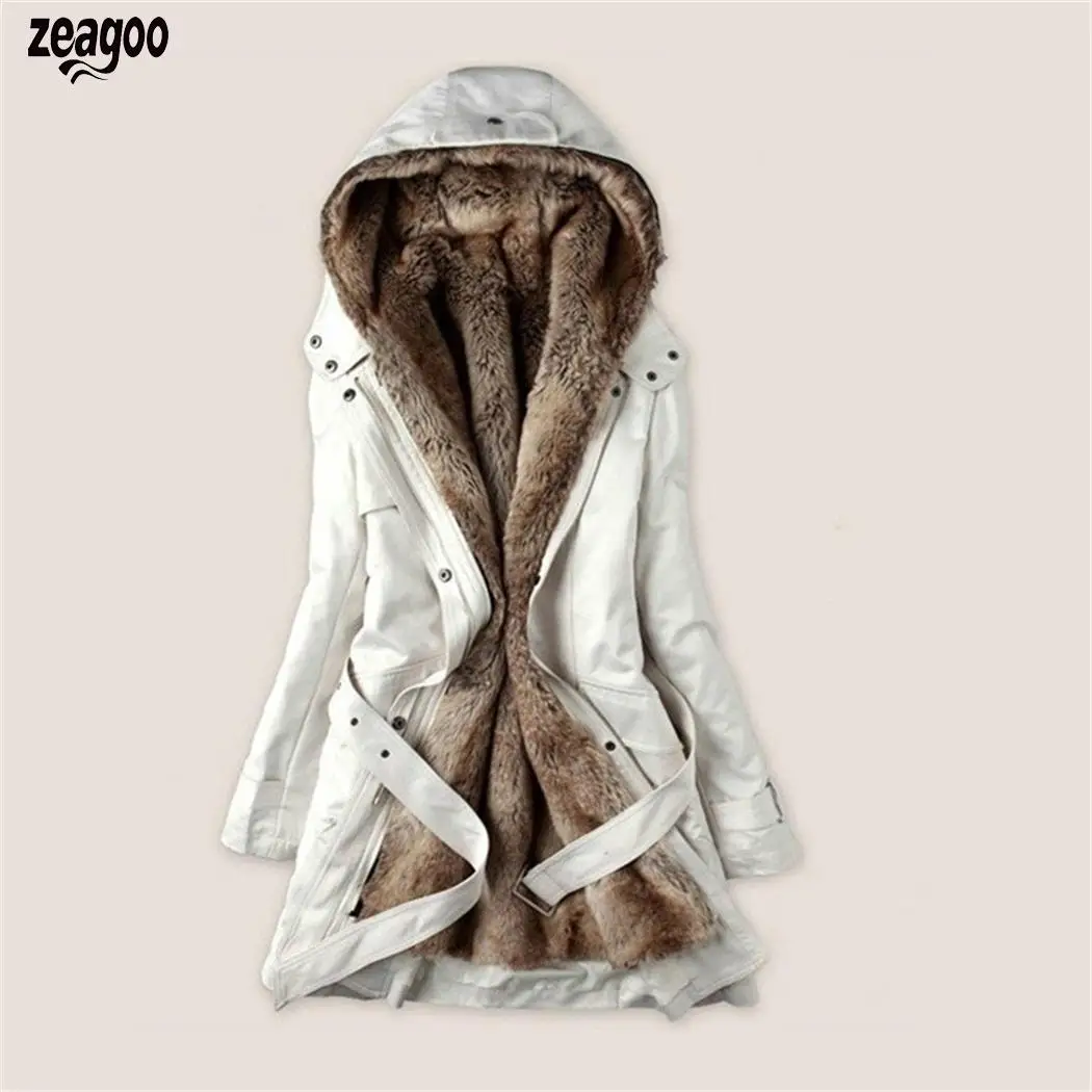 Женское теплое однотонное пальто с длинным рукавом на молнии, осенняя, Зимняя Повседневная тонкая верхняя одежда с капюшоном, Повседневная