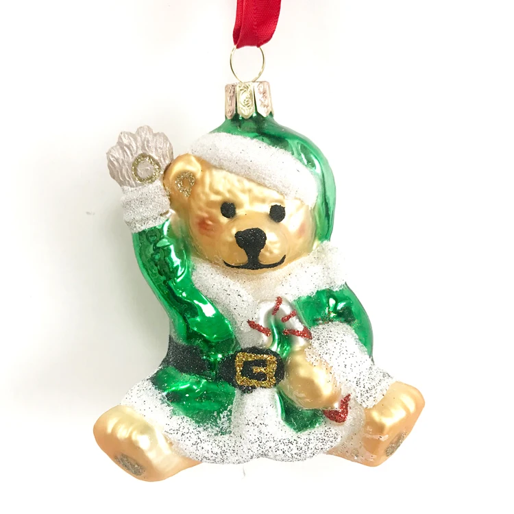 

Christmas tree decorations glass creative ornaments small gifts export 4 inch lucky bear