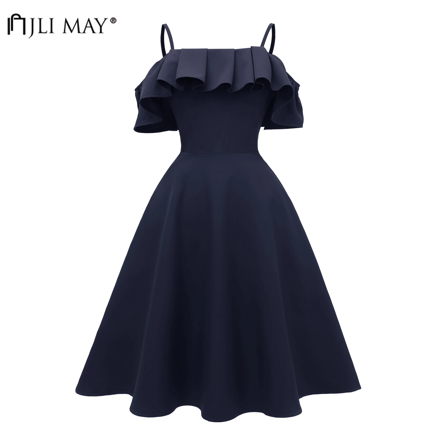 Платье JLI MAY женское с оборками и открытыми плечами винтажный элегантный вечерний