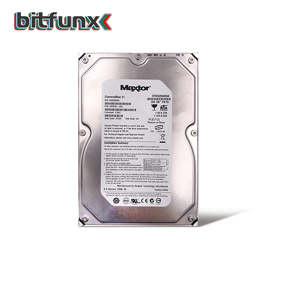 Bitfunx 3,5 ''жесткие диски HDD внутренний IDE 250 ГБ/500 Гб для PS2 с 57/100 установленными играми