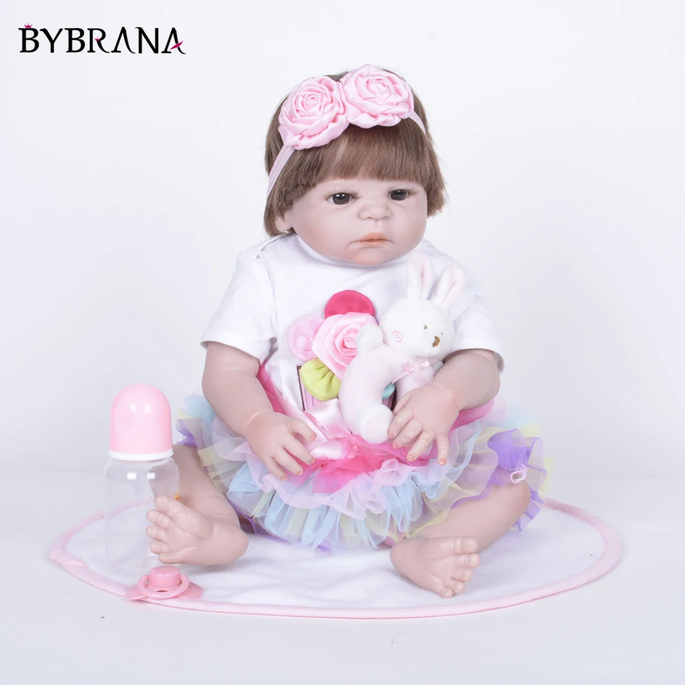 Полностью силиконовая виниловая Реалистичная кукла Reborn Девочка Младенцы Куклы 23 дюймов 58 см реалистичные принцесса детские игрушки подарок на день рождения