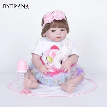 

Full Silicone Vinyl Reborn Baby Doll Realistic Girl Babies Dolls 23 Inch 58 cm Lifelike Princess Kids Toy Children Birthday Gift