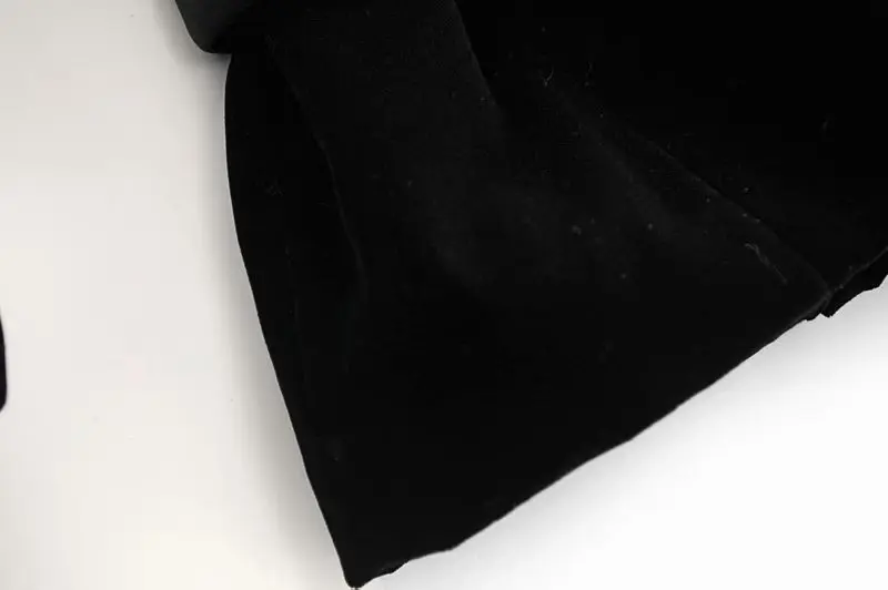 Винтажная элегантная бархатная куртка с поясом-бабочкой для женщин модная офисная одежда с v-образным вырезом и пышными рукавами женская верхняя одежда шикарные топы