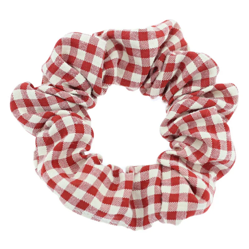 Refreshing Plaid Scrunchies - Check Design Elastic Hair Bands & Accessories