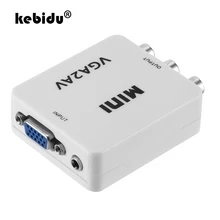 Kebidu мини Графический видеоадаптер для видеосигнала конвертер RCA+ 3,5 мм аудио VGA2AV/адаптер CVBS для от ПК к ТВ HD компьютер к ТВ 1080P VGA к AV конвертер