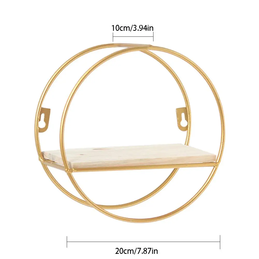 Нордическая железная круглая полка для хранения на стене настенная подвесная Геометрическая стойка для хранения настенная декоративная для гостиной спальни цветочный держатель