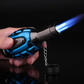 

Shape Big Grenade Windproof Lighter for Kitchen BBQ Wild Survival Inflatable Blue Flame Factory Fire Starter Creative Lighters