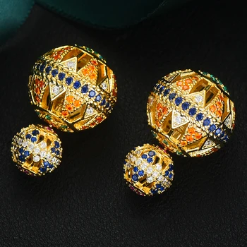 

GODKI Luxury Vintage Hollow Ball For Women Wedding Party Cubic Zirconia Earring High Jewelry Addiction