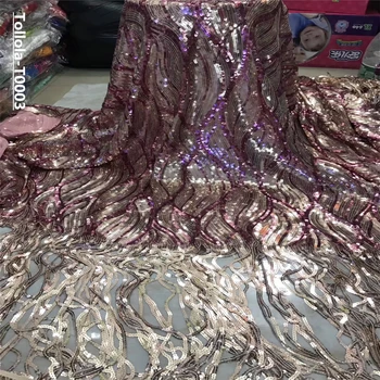 

Sequins Lace Fabric Latest African Lace Fabric High Quality Nigerian French Party lace fabric for tulle lace fabric