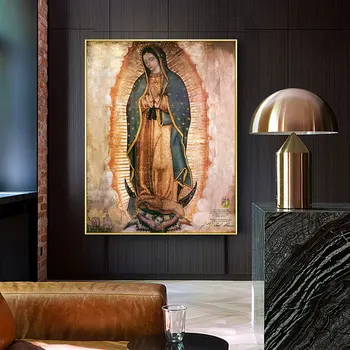 

Guadalupe Lady Oil Painting on Canvas Famous Prints and Poster Cuadros Wall Art Picture for Living Room Home Decoration Unframed