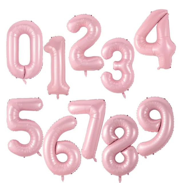 thumbnail image 1 of globo de helio con números de 40 pulgadas en color rosa dorado, con números 0, 1, 2, 3, 4, 5, 6, 7, 8, 9, para fiestas de cumpleaños, baby showers, bodas y decoración, 1 of 5