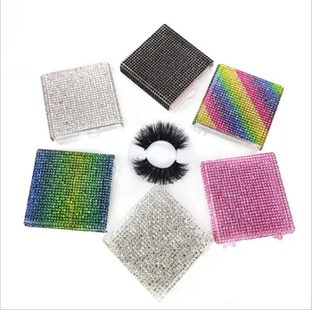 

NEW 10/20pcs 3D False Eyelashes Packaging Empty Lash Case Bling Glitter Eyelash Box for 25mm Eyelashes DIY flash packing box