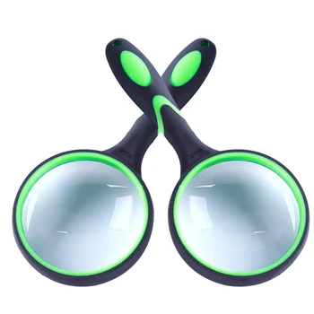 

FUNN-2Pcs Non-Slip Soft Handle 75Mm 10X Magnifying Glass, Hand-Held Reading Magnifier, Thick Rubber Frame, for Newspaper Reading