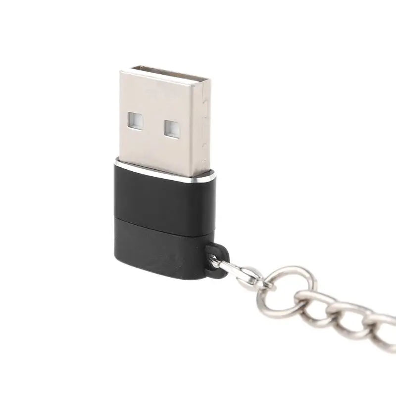 USB 3,1 USB-C мама к USB 2,0 папа порт адаптер соединитель Адаптер с брелок для USB C кабель U диск