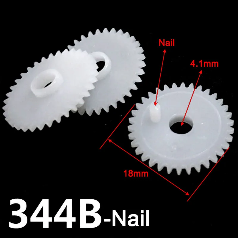 34 Teeth Spur Gear 0.5M OD=18mm Hole= 2mm/ 2.5mm/ 3mm/ 4mm Shaft Tight POM Plastic Pinion Toy Model Parts 342A 342.5A 343A 344B