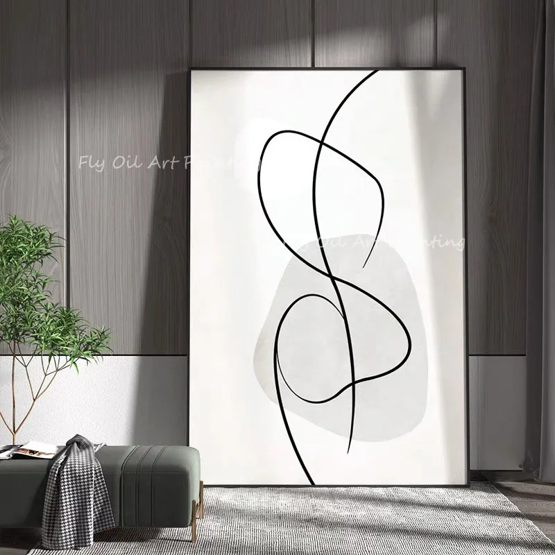 

100% Простой Холст ручной работы, белые и серые картины маслом, настенные картины, художественные настенные картины для чтения, украшение комнаты Gfit