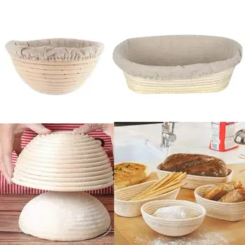 

Durable Rattan Fermentation Dough Basket Practical Multi-functional Bread Baguette Proofing Proving Basket with Cloth Cover