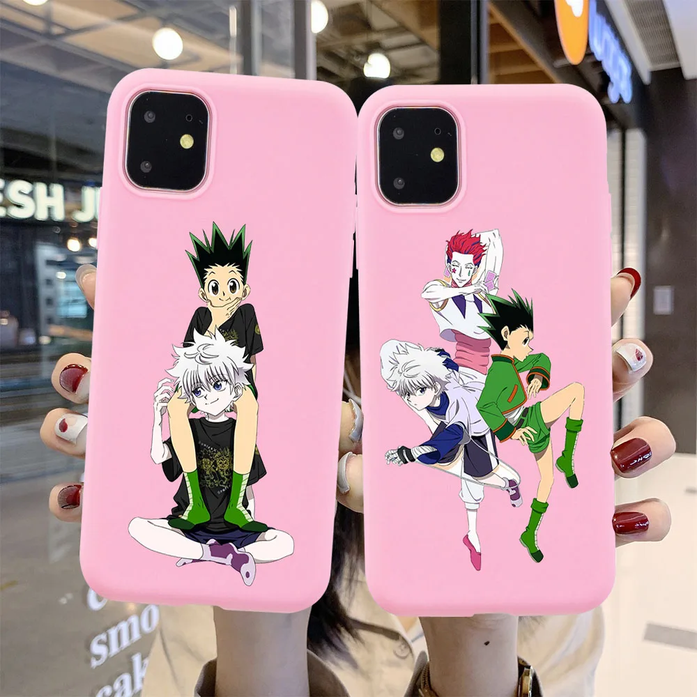 

Hunter x Hunter HXH Anime Soft Pink Phone Case For iPhone 12 Pro Mini 8 7 6 6S Plus XR 10 11 Pro max X XS Max 5 5S SE 2020 Coque