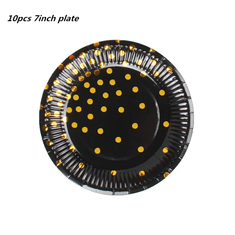 10pcs 7inch plate 20 шт./лот золотые Красочные вечерние бумажные салфетки 10 шт. тарелка чашки мультфильм день рождения украшения на Рамадан для девочек - Цвет: 10pcs 7inch plate