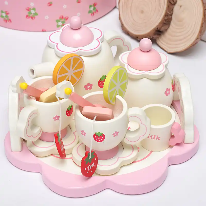 kids wooden tea set