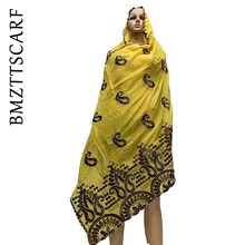 Новое поступление африканская Женская шаль мягкие хлопковые шарфы с вышивкой для шалей на распродаже BM778