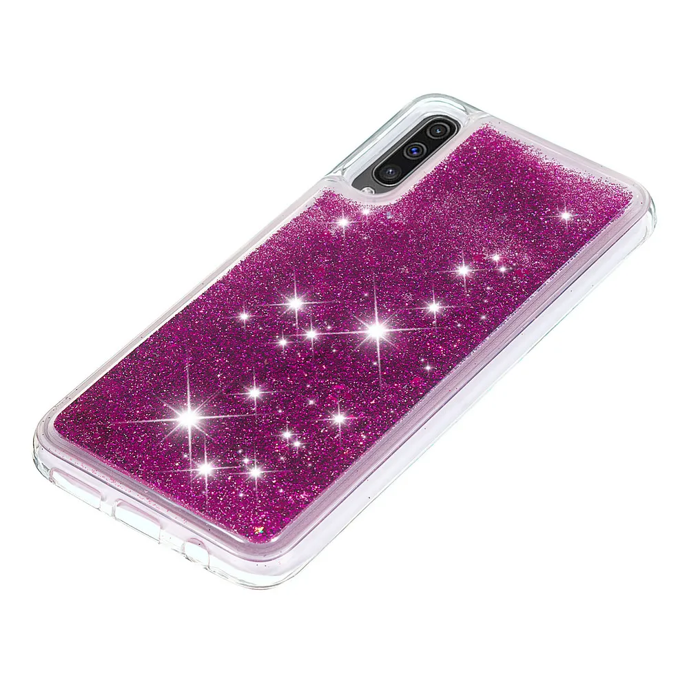Подходящий чехол для Samsung Galaxy A50 2019 A30s милый Блестящий динамический жидкий мягкий
