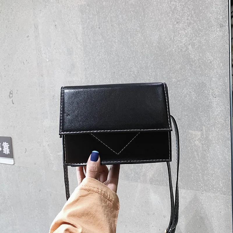 

Online Celebrity Black Bag Women's 2019 Spring New Style Fashion Korean-style bai da xiao Square Bag Hong Kong Style Retro Cross
