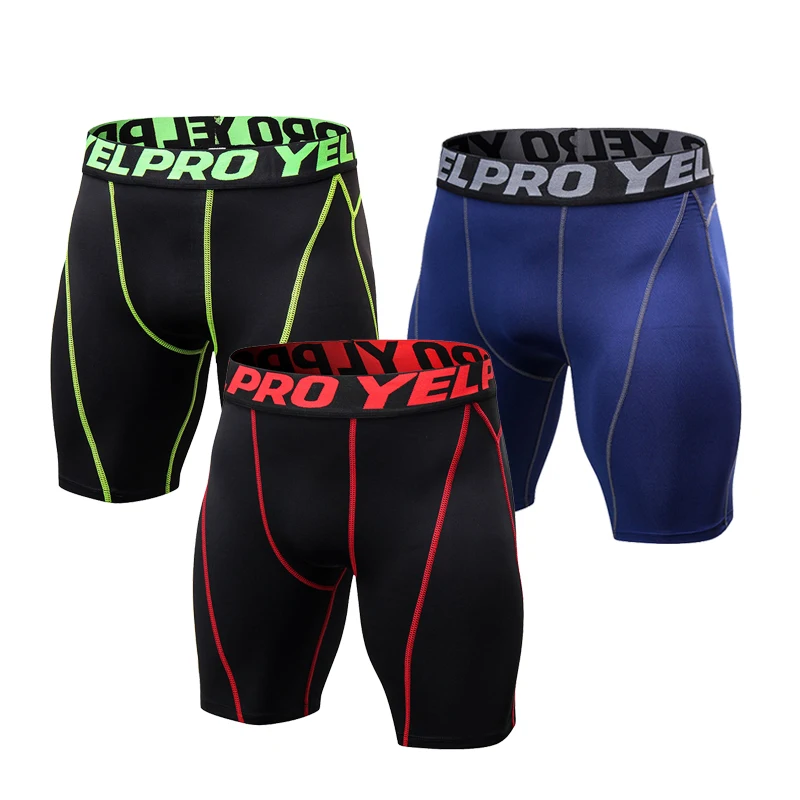 Хит, быстросохнущие Компрессионные шорты, мужские облегающие шорты для бодибилдинга и фитнеса, спортивные шорты, мужские шорты для бега