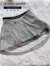

Ballet Skirt Colorful Black Gauze Butterfly Embroidery Women's Dance Skirt Gymnastics Practice Skirt Adult Ballet Lyric Skirt