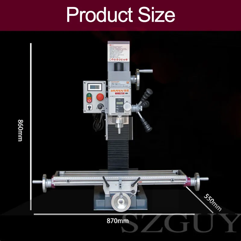 WMD25V небольшой сверлильный и фрезерный станок Многофункциональная Обработка Металла Бытовая микро-настольная