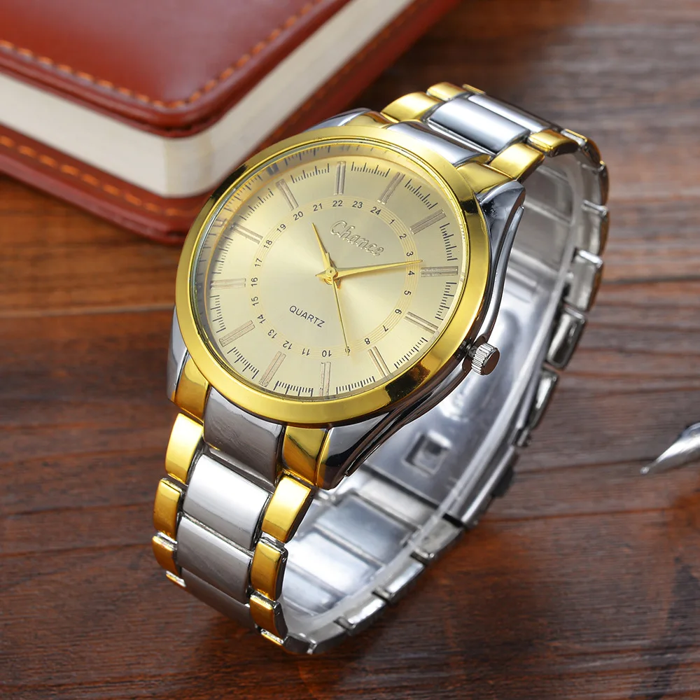 

Men Watches New Brand Top Quality Quartz Silver Gold Plated Watch Mens Stainless Steel Dress Wristwatch Masculino Relogio Saat
