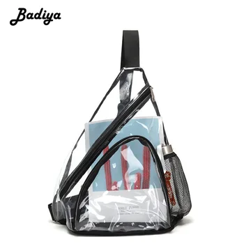 

Casual Men Women Shoulder Bag Waterproof Transparent Phone Coin Card Purse Crossbody Bag for Travel Messenger Bag Chest Bag