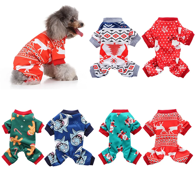 Зимняя одежда для собак, теплый рождественский костюм для щенков, лося ...