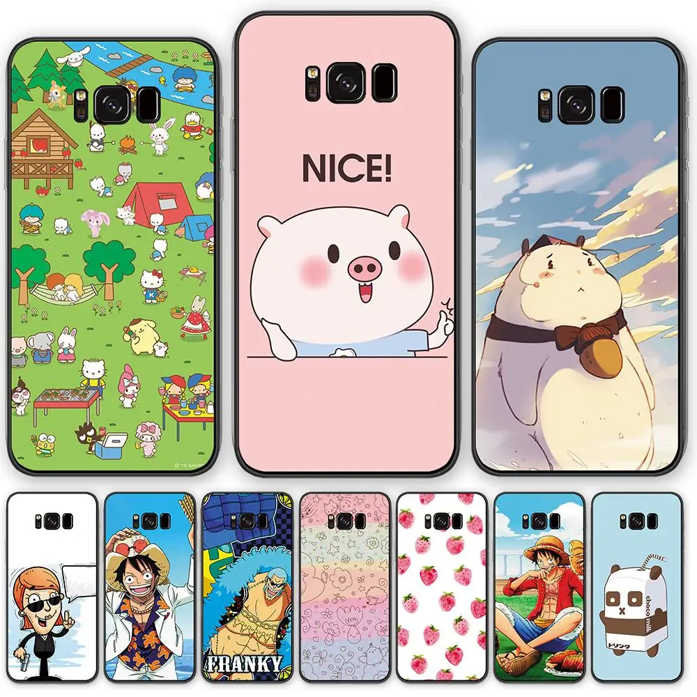 

Fruits Flower Cover Silicone TPU Phone Case For Samsung Galaxy S8plus note8 Anime soft back Phone Case For Galaxy S8plus note8
