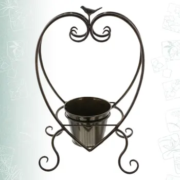 

1PC European Style Iron Art Flowerpot Decor Garden Flowerpot Ornament (Coffee)