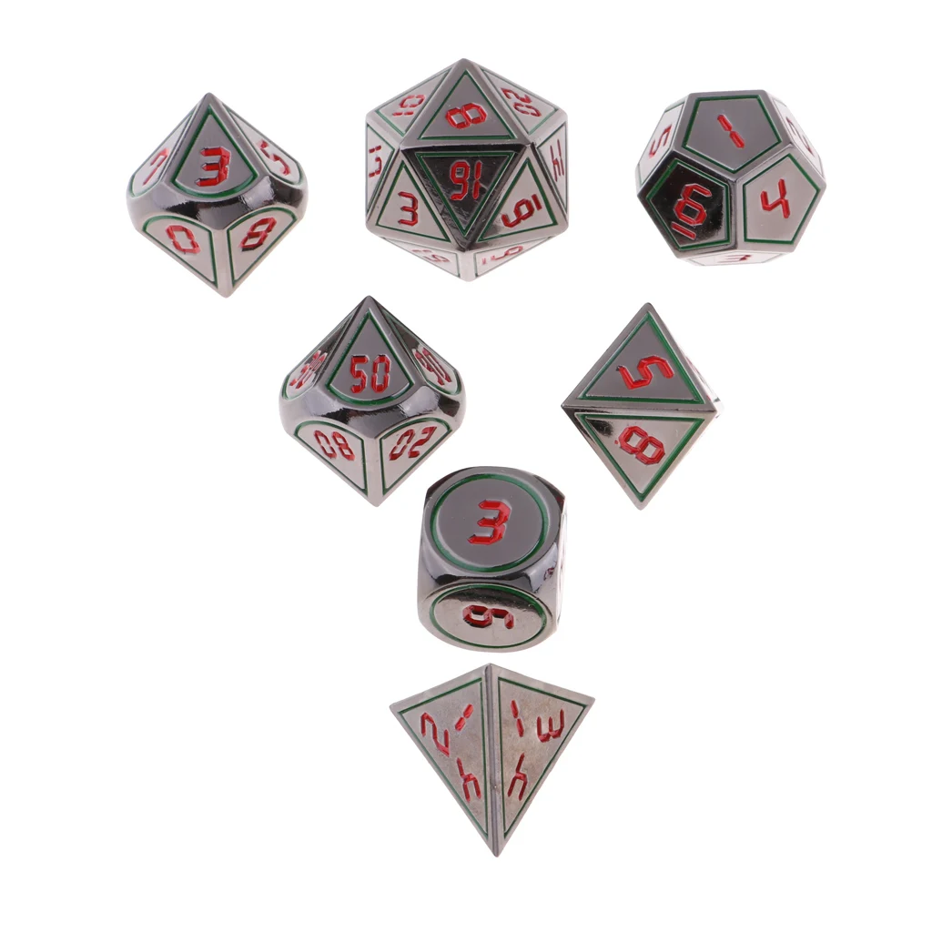 7pcs Mulit-sided Dice Polyhedral Dices Set D4 D6 D8 D10 D12 D20 for D&D RPG Role Playing Board Game Accessories