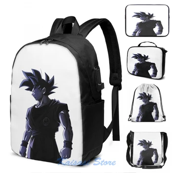 

Goku Ultra Instinct Power Goku Limit Breaker USB Charge Backpack men School bags Women bag Travel laptop bag