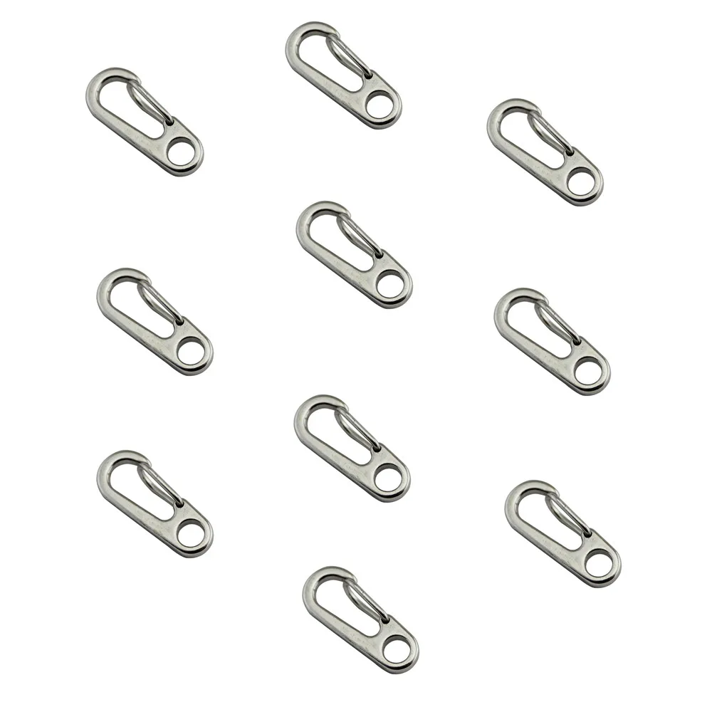 

Мини-брелок для ключей из нержавеющей стали, быстросъемный раздельный брелок, застежки, зажимы, крючки, 10 шт., 35 мм