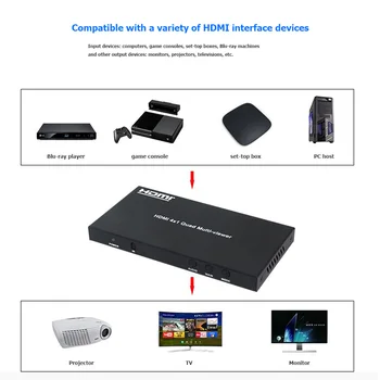 

1080p HDMI Multi Viewers 5 Mode 4 in 1 out Screen Splitter 4x1 Sufficient Enduring Ruggedness HDMI Switchers