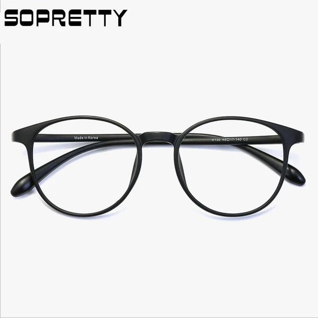 إطار نظارة دائرية كورية TR90 لقصر النظر ، إطارات نظارات بصرية من التيتانيوم  البلاستيك لقصر النظر للرجال والنساء FK130 - AliExpress